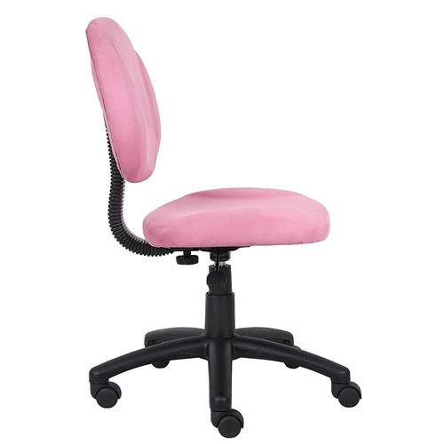Nicer Furniture Perfect Posture Delux Microfiber Task Chair without Arms in Pink