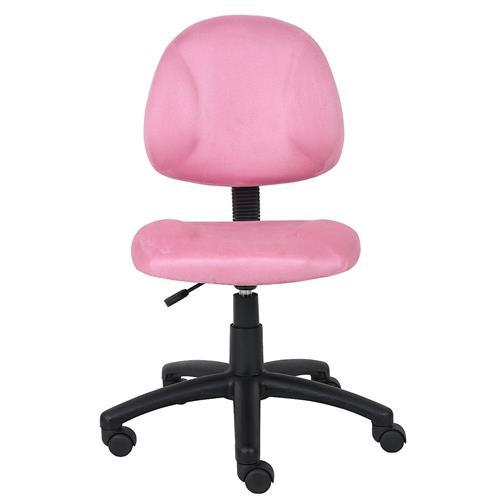 Nicer Furniture Perfect Posture Delux Microfiber Task Chair without Arms in Pink