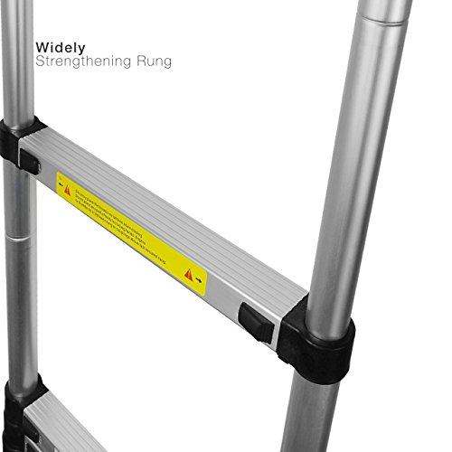 Stanz Portable 12.5 Feet Aluminum Telescoping Extension Ladder, 12 Steps