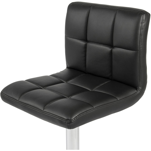 Nicer Furniture Hexagrid PU Height Adjustable Bar Stool in Black - set of 2