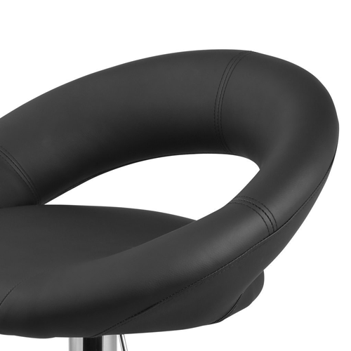 Nicer Furniture Mooncut PU Swivel Height Adjustable Bar Stool in Black - set of 2
