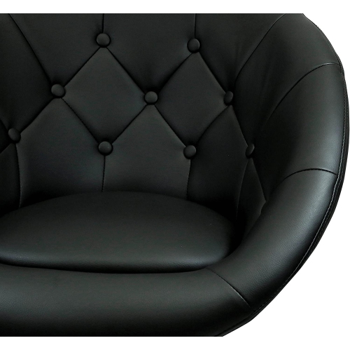 Nicer Furniture Rounded Faux Leather PU Height Adjustable Leisure Vanity Stool in Black - Single Stool