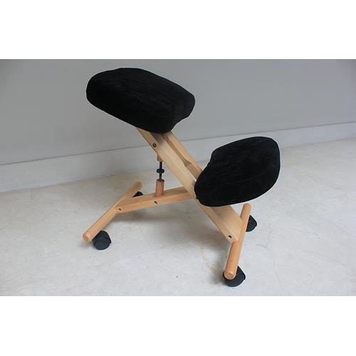 Meubles Genoux Nicer Chaise avec mousse à mémoire naturel cadre en bois noir Tissu