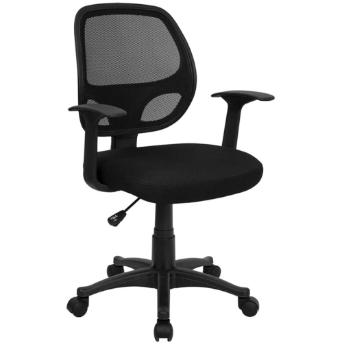 Nicer Furniture Mid-Back Black Mesh Computer Chair Task Desk Chair Ergonomic office Chair with Arms