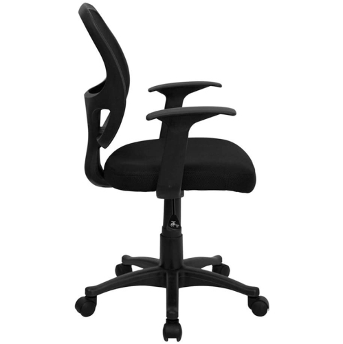 Nicer Furniture Mid-Back Black Mesh Computer Chair Task Desk Chair Ergonomic office Chair with Arms