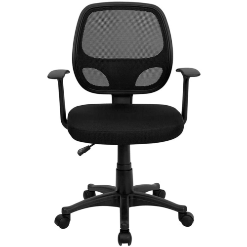 Nicer Furniture Mid-Back Black Mesh Computer Chair Task Desk Chair Ergonomic office Chair with Arms
