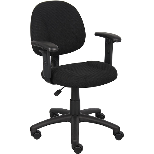 OCC Tissu Deluxe Posture Fauteuil de bureau Noir Ordinateur Fauteuil de bureau Chaise de bureau avec bras T réglables