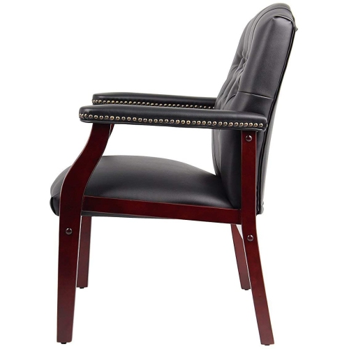 Traditional Black Caressoft Vinyl Guest Chair Conference Room Side Chair