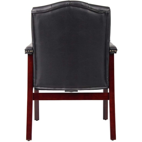 Traditional Black Caressoft Vinyl Guest Chair Conference Room Side Chair