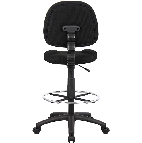 OCC Drafting Stool with Foot Ring and No Arms in Black Fabric Drafting Chair