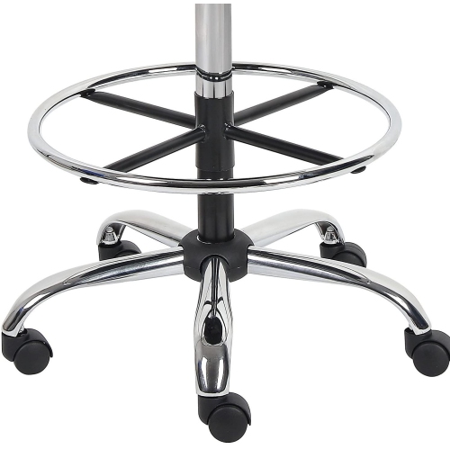 Caressoft Medical/Drafting Stool with Back Cushion Black