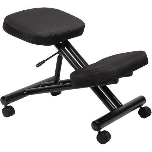 tabouret du genou cadre en acier chaise ergonomique en tissu noir pour la correction Posture et Back Pain Relief