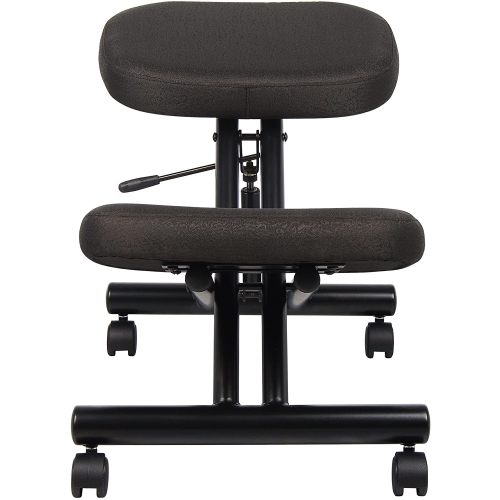 tabouret du genou cadre en acier chaise ergonomique en tissu noir pour la correction Posture et Back Pain Relief