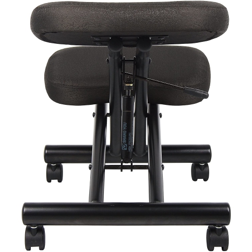 tabouret du genou cadre en acier chaise ergonomique en tissu noir pour la correction Posture et Back Pain Relief