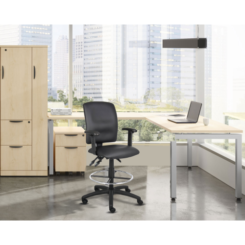 Nicer Furniture Multi-Function Task Computer Desk Chair, Polyurethane, Adjustable Arms