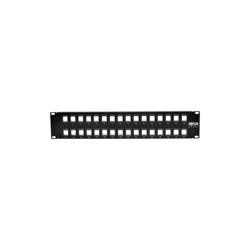 Tripp Lite 32-Port Keystone Blank Patch Panel RJ45 USB HDMI Cat5/Cat6 2URM