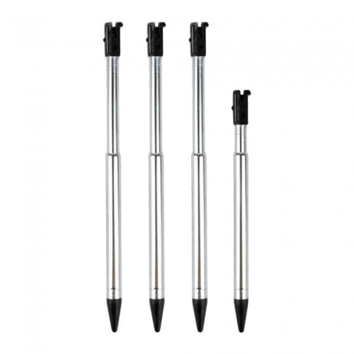 KMD 4 Piece Set Retractable Aluminum Stylus For Nintendo 3DS, Black