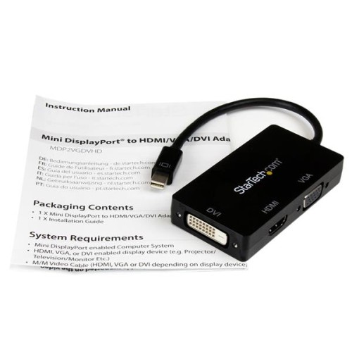 StarTech 3-in-1 mini DisplayPort to VGA / DVI / HDMI Converter