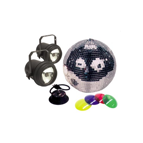 American Dj Mirror Ball Package Incl Motor & 2 Pinspots (M-502L) - 12" Mirror Ball