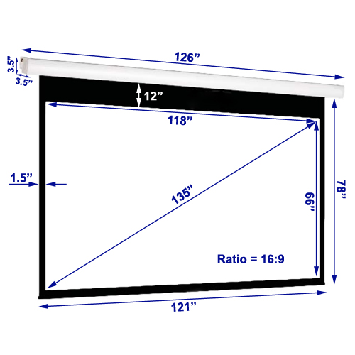Antra 119" Tripod Mobile Compact Projection Screen 1:1 Matte White 1.0 Gain