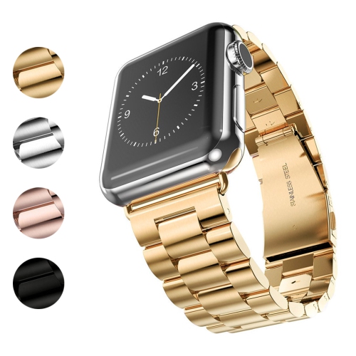 Bracelet à mailles en acier inoxydable de StrapsCo pour Apple Watch Series 1/2/3/4 - 42 mm - Doré jaune