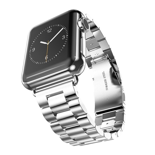 StrapsCo Stainless Steel Link Watch Band Strap for Apple Watch Series 1/2/3/4 - 42mm - Silver