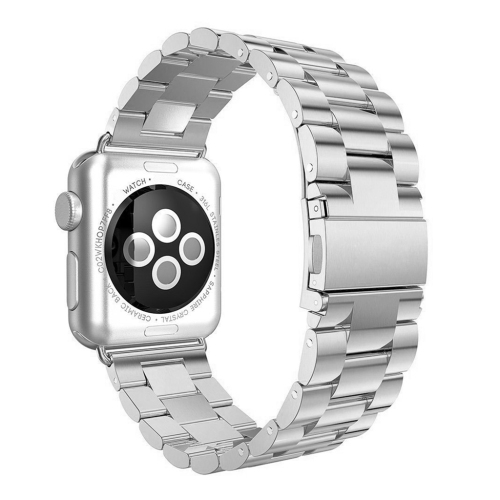 StrapsCo Stainless Steel Link Watch Band Strap for Apple Watch Series 1/2/3/4 - 42mm - Silver