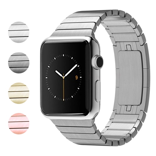 silver metal apple watch strap