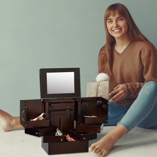 【ViscoLogic】Table Top Mirrored Jewelry Storage Box