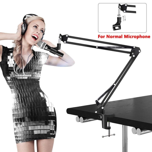Duramex Enhanced Stronger Mic Mount Stand Microphone Suspension Boom Scissor Arm Stand with Max load at 2KG