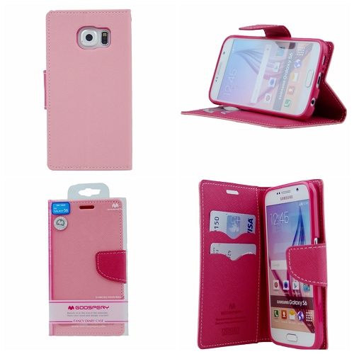 Mercury Goospery Fancy Diary - Galaxy S6 - Pink/Hot Pink