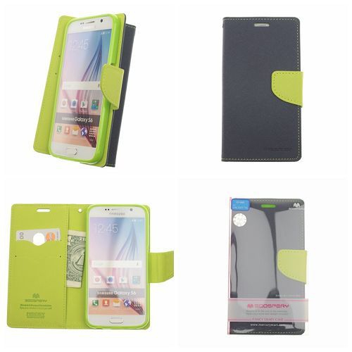 Mercury Goospery Fancy Diary - Galaxy S6 edge - Navy/Lime