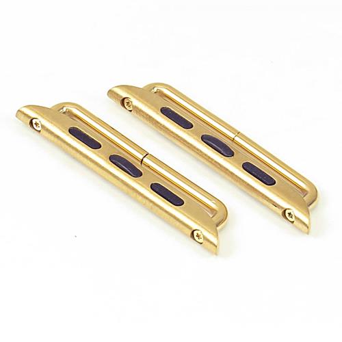 StrapsCo Stainless Steel Tube Adapter In Yellow Gold for Apple iWatch 38mm