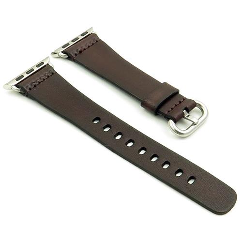 STRAPSCO  Vintage Style Leather Replacement Watch Strap for Apple Iwatch 38MM In Dark Brown