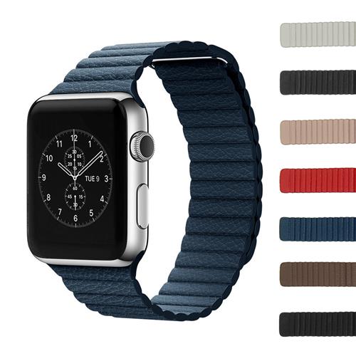 StrapsCo Grey Leather Strap for 42mm Apple iWatch