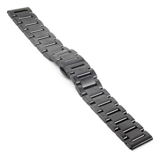 StrapsCo Stainless Steel Quick Release Watch Band in Matte Black 22mm