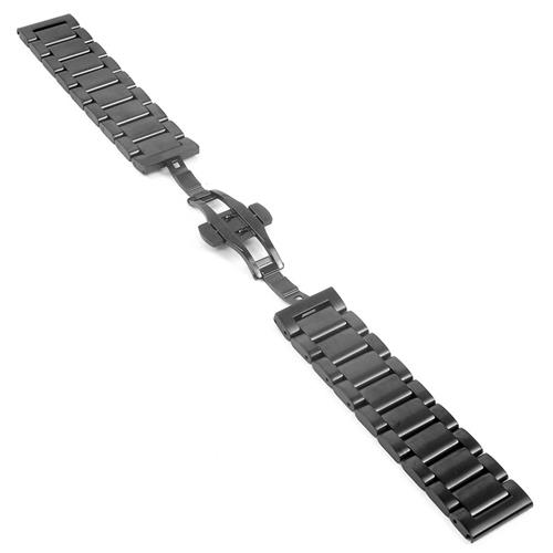 StrapsCo Stainless Steel Quick Release Watch Band in Matte Black 22mm
