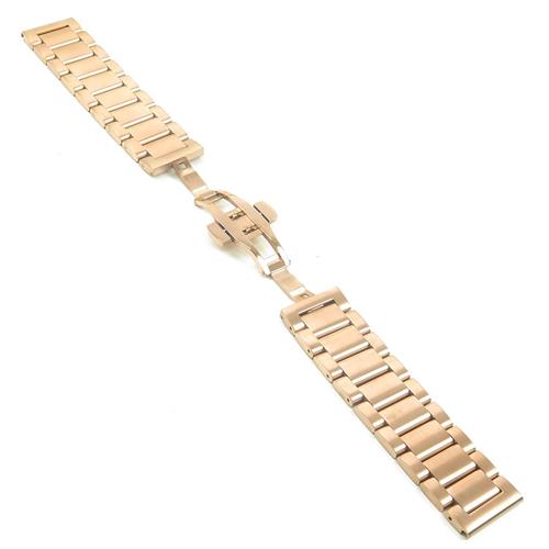StrapsCo Stainless Steel Quick Release Watch Band in Rose Gold 22mm