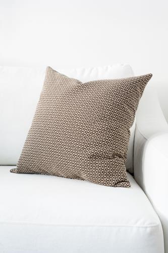 JO ALCORN  18" X 18"design Throw Cushion - - Light Beige In Brown