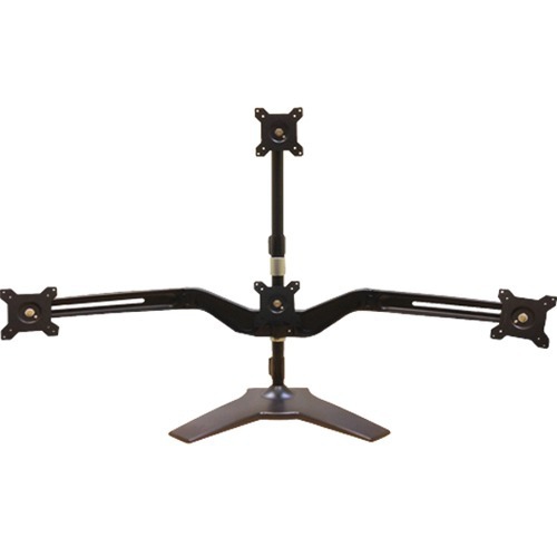 AMER NETWORKS  Mounts Stand Base Quad Monitor Mount. One Over Three. Up to 24" And 17.5 Lbs Each