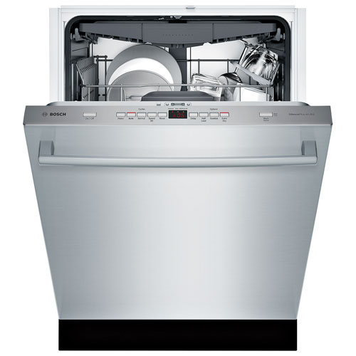 Bosch 300 Series 24" 44dB Built-In Dishwasher with Stainless Steel Tub & Third Rack -Stainless Steel