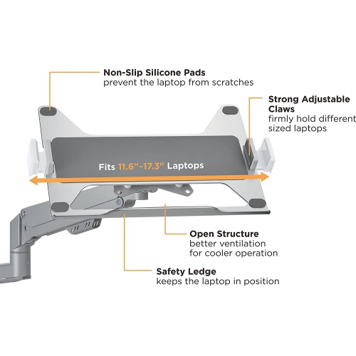 DURAMEX Universal Laptop Holder for Monitor Arms fit Laptop Size Upto 17.3"