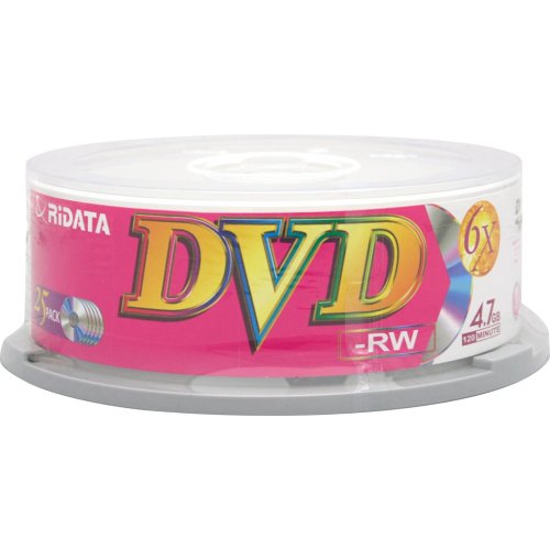 Disques réinscriptibles DVD-RW4,7 Go/120MIN 6x avec logo complet Surface 25 pièces de RIDATA/RIRITEK