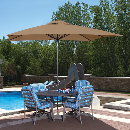 Island Umbrella Caspian Full Sized 8 Ft Market Patio Umbrella Stone Best Buy Canada