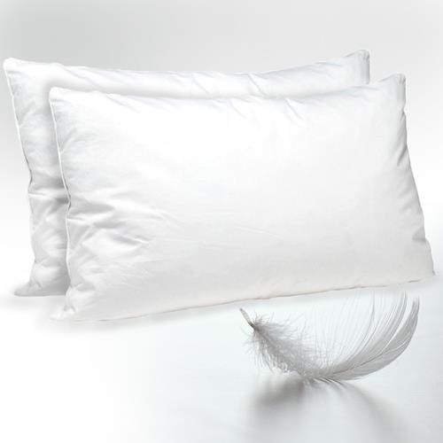 WHITE DUCK FEATHER PILLOW PAIR