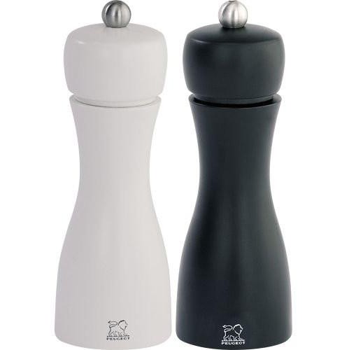 Peugeot Tahiti Duo 6 inch Salt & Pepper Mill Set, Black and White