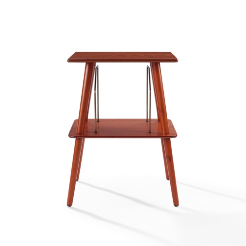Crosley Furniture Manchester Mid-Century Wood Metal Turntable Stand in Paprika