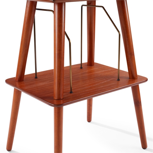 Crosley Furniture Manchester Mid-Century Wood Metal Turntable Stand in Paprika