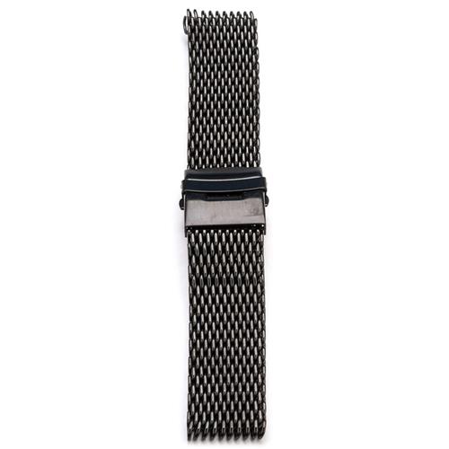 StrapsCo 22mm Matte Black PVD Shark Mesh Milanese Watch Band