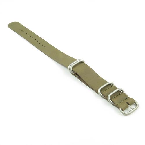 StrapsCo Leather G10 Nato Zulu Watch Strap in Light Green size 18mm